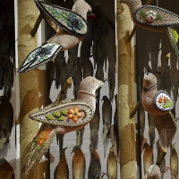  Artwork featuring beaded birds