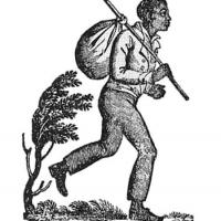  Illustration of a man with a bindle stick