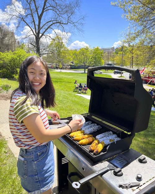 person grilling 