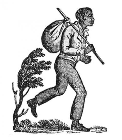  Illustration of a man with a bindle stick